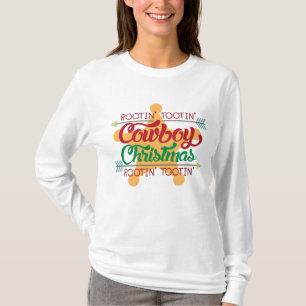 Rootin Tootin cowboy Christmas Holiday t-shirt
