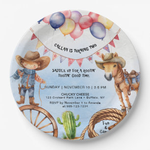Rootin' Tootin' Good Time Birthday Paper Plate