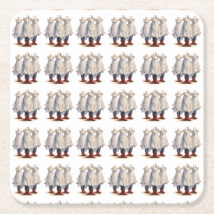 Rootin Tootin Spookin Western Ghosts Custom Text Square Paper Coaster