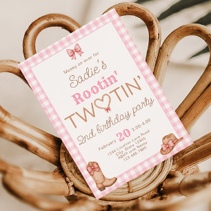 Rootin Twotin Rodeo 2nd Birthday Invitation
