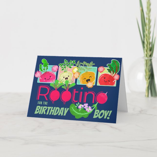 Rooting for the Birthday Boy | Motivational Pun Card (Front)