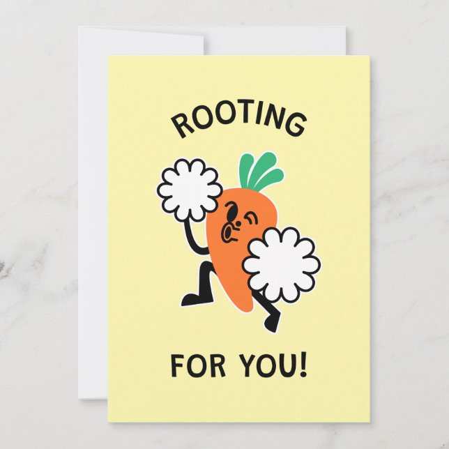 Rooting For You – Carrot Cheerleader Card (Front)