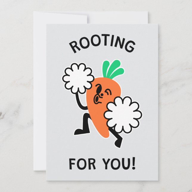 Rooting For You – Carrot Cheerleader Card (Front)