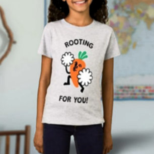 Rooting For You – Carrot Cheerleader Kids Shirt