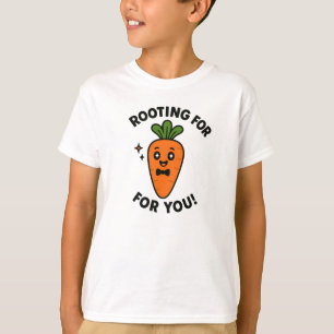 Rooting For You Cute Orange Carrot Design T-Shirt