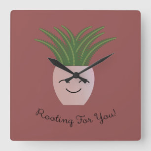 Rooting For You Fern Square Wall Clock