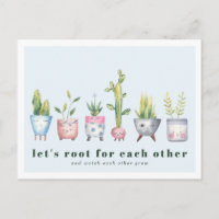 Rooting For You | Potted Plants Postcard