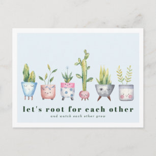Rooting For You   Potted Plants Postcard