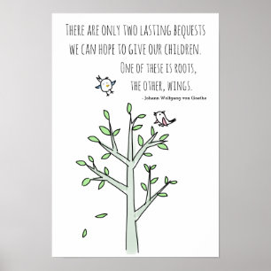 Roots and Wings Inspiron Parenting Quote Poster