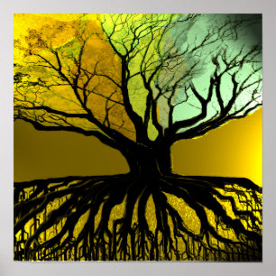 Roots Blue and Green Poster
