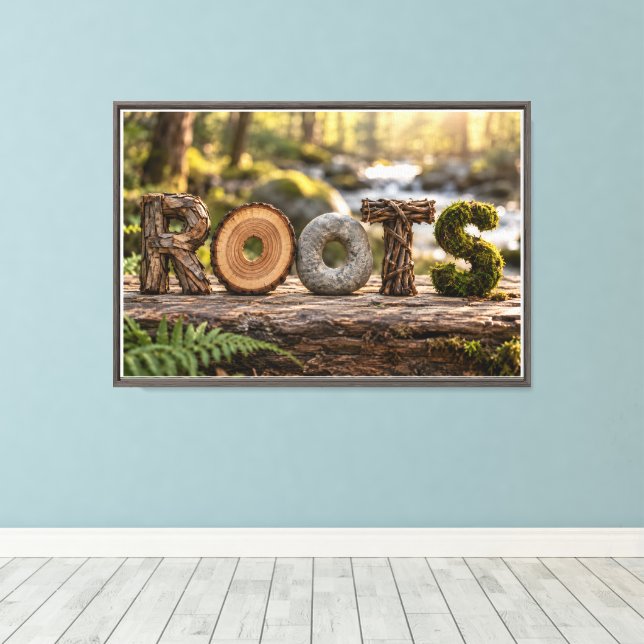 Roots Canvas Print (Insitu(Wood Floor))