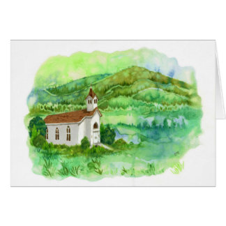 Roots - Country Church Landscape Art Card