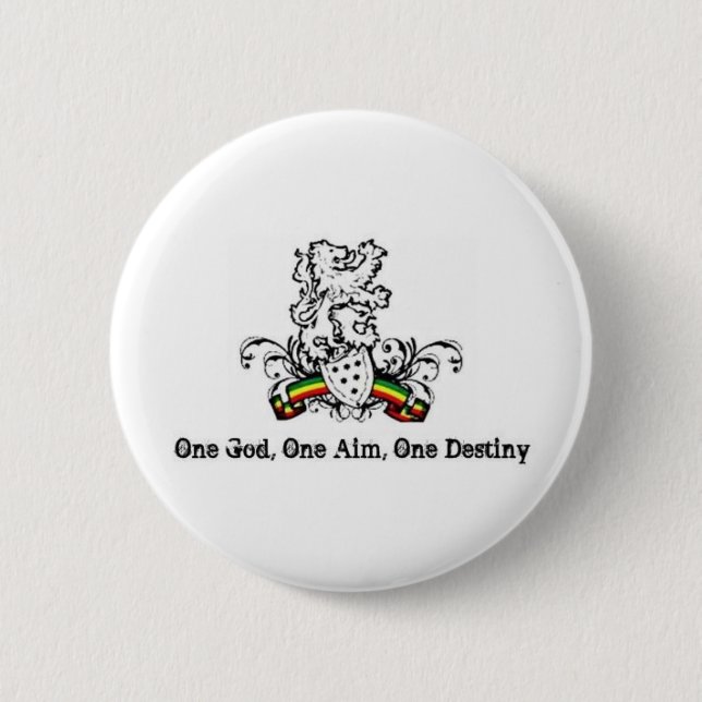 Roots Lion 6 Cm Round Badge (Front)