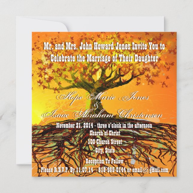 Roots of Love Square Wedding Invitation (Front)