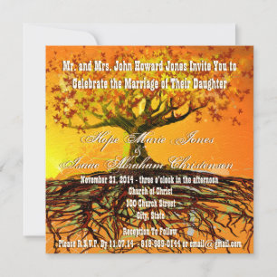 Roots of Love Square Wedding Invitation