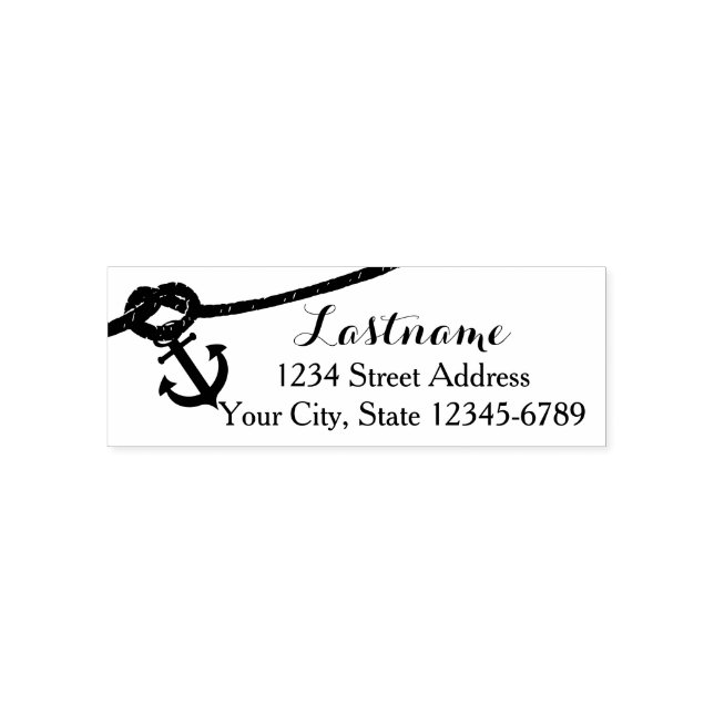 Rope and Anchor Nautical Address Self-inking Stamp (Design)