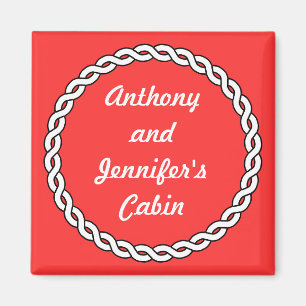 Rope Border Stateroom Door Marker red Magnet