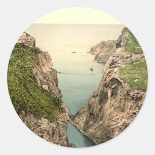 Rope Bridge, Carrick-a-Rede, County Antrim Classic Round Sticker