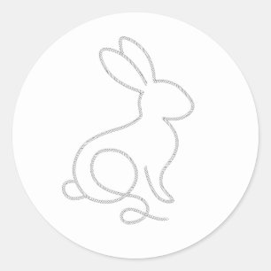 Rope Bunny Rabbit Minimal Modern 1st Birthday Classic Round Sticker