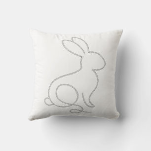 Rope Bunny Rabbit Minimal Modern Design Cushion