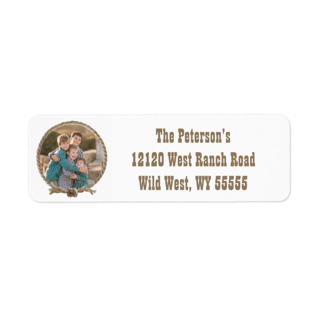 Rope circle western photo address labels (Front)
