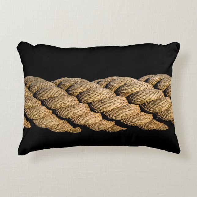 Rope cord woven leash knitting decorative cushion (Front)