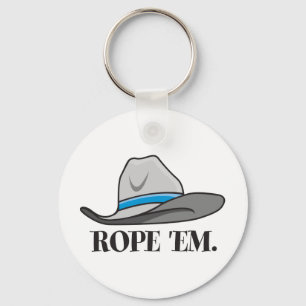 Rope 'em cowboy gear key ring