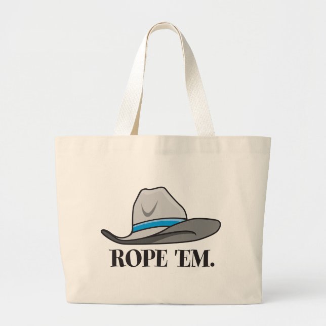 Rope 'em cowboy gear large tote bag (Front)