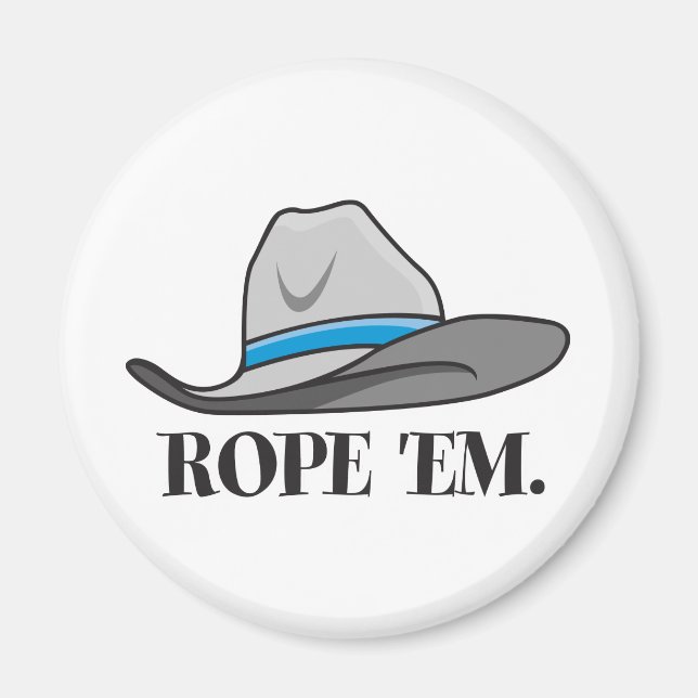 Rope 'em cowboy gear magnet (Front)