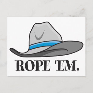Rope 'em cowboy gear postcard