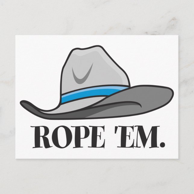 Rope 'em cowboy gear postcard (Front)