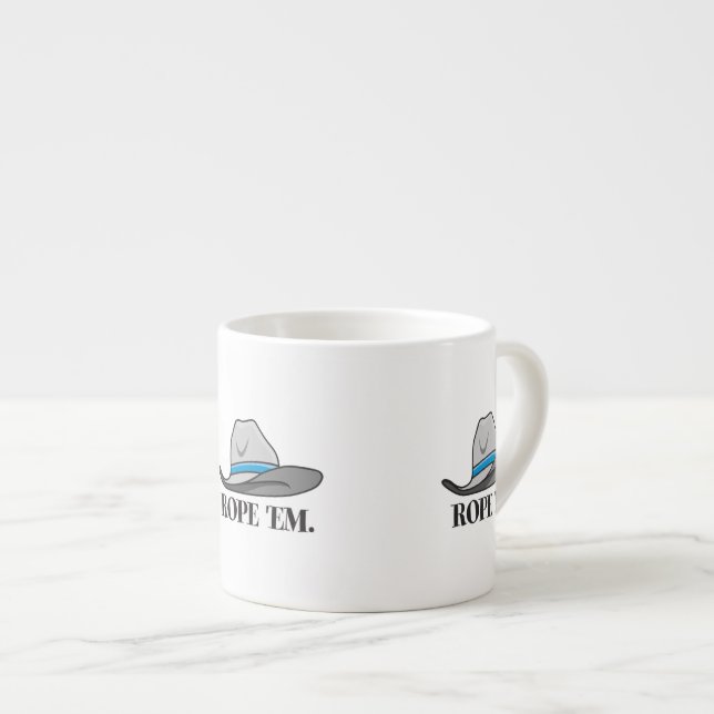 Rope 'Em Western Rodeo Espresso Cup (Front Right)