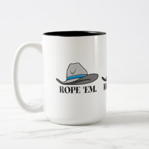 Rope 'Em Western Rodeo Two-Tone Coffee Mug