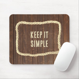 Rope Frame On Teak Wood With Quote Mouse Mat