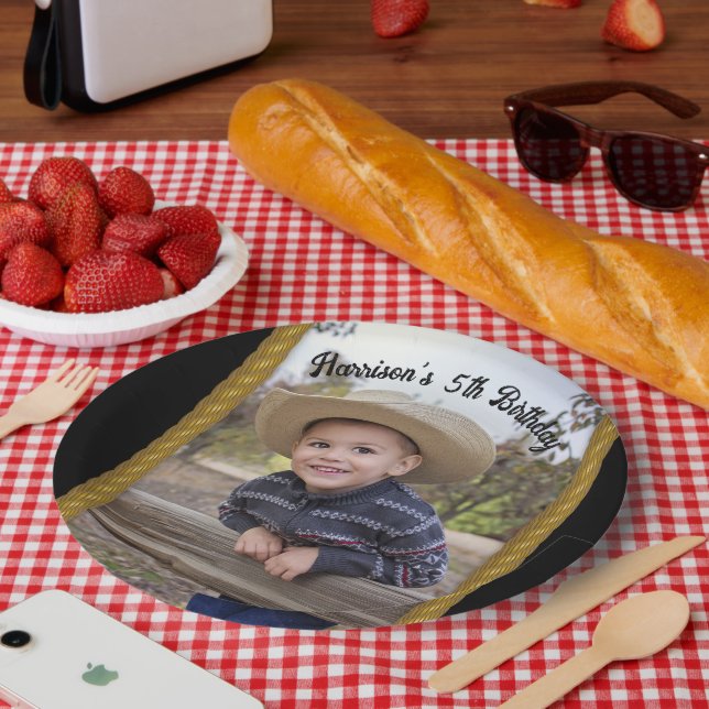 Rope Frame Western Style Paper Plates (Picnic)