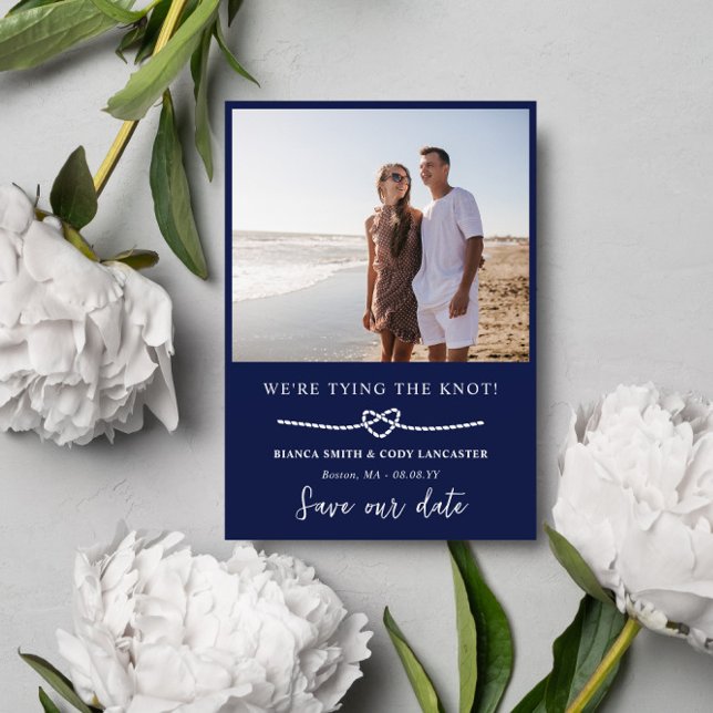 Rope Heart Tying the Knot Nautical Save The Date (Creator Uploaded)