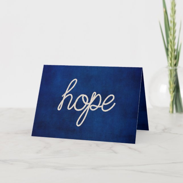 Rope "hope" text on blue card (Front)