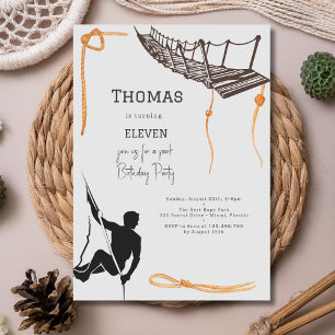 Rope park adventure kids birthday invitation