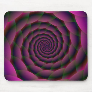 Rope Spiral in Purple Red and Green Mouse Mat