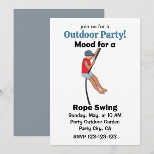 Rope Swing Mood Good Vibes Outdoor Party Invitation