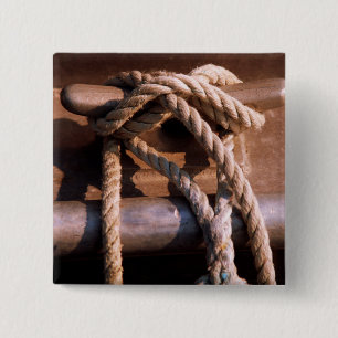 Rope Tied To A Boat Tie 15 Cm Square Badge
