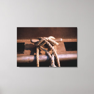 Rope Tied To A Boat Tie Canvas Print