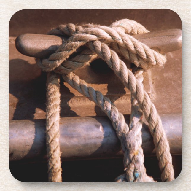 Rope Tied To A Boat Tie Coaster (Front)
