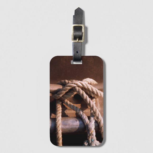 Rope Tied To A Boat Tie Luggage Tag (Front Vertical)