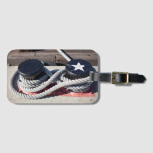 Rope Tied To Two Bollards Luggage Tag