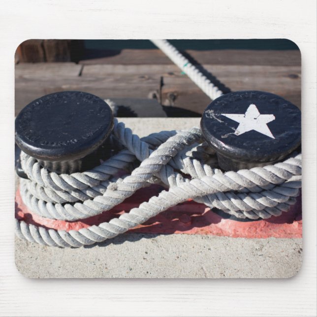 Rope Tied To Two Bollards Mouse Mat (Front)