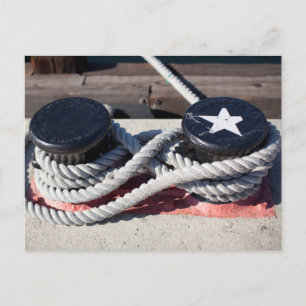 Rope Tied To Two Bollards Postcard