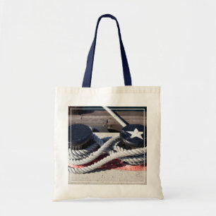 Rope Tied To Two Bollards Tote Bag