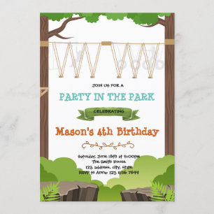 Rope walk activity birthday invitation