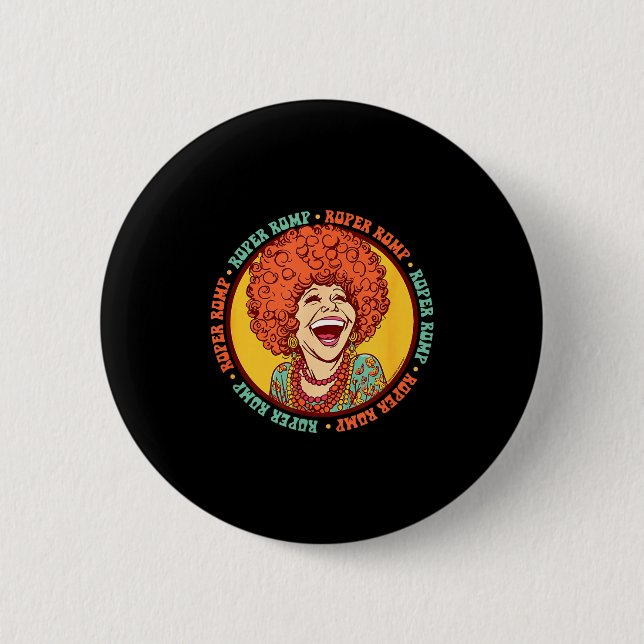 Roper Romp Groovy 70s Mrs Roper Three's Company Ca 6 Cm Round Badge (Front)